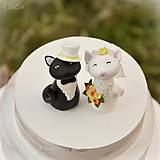 Dekorácie - Svadobné mačičky - figúrky na svadobnú tortu - 9602381_