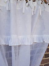 Úžitkový textil - Ľanová záclona Romantic White - 9602304_