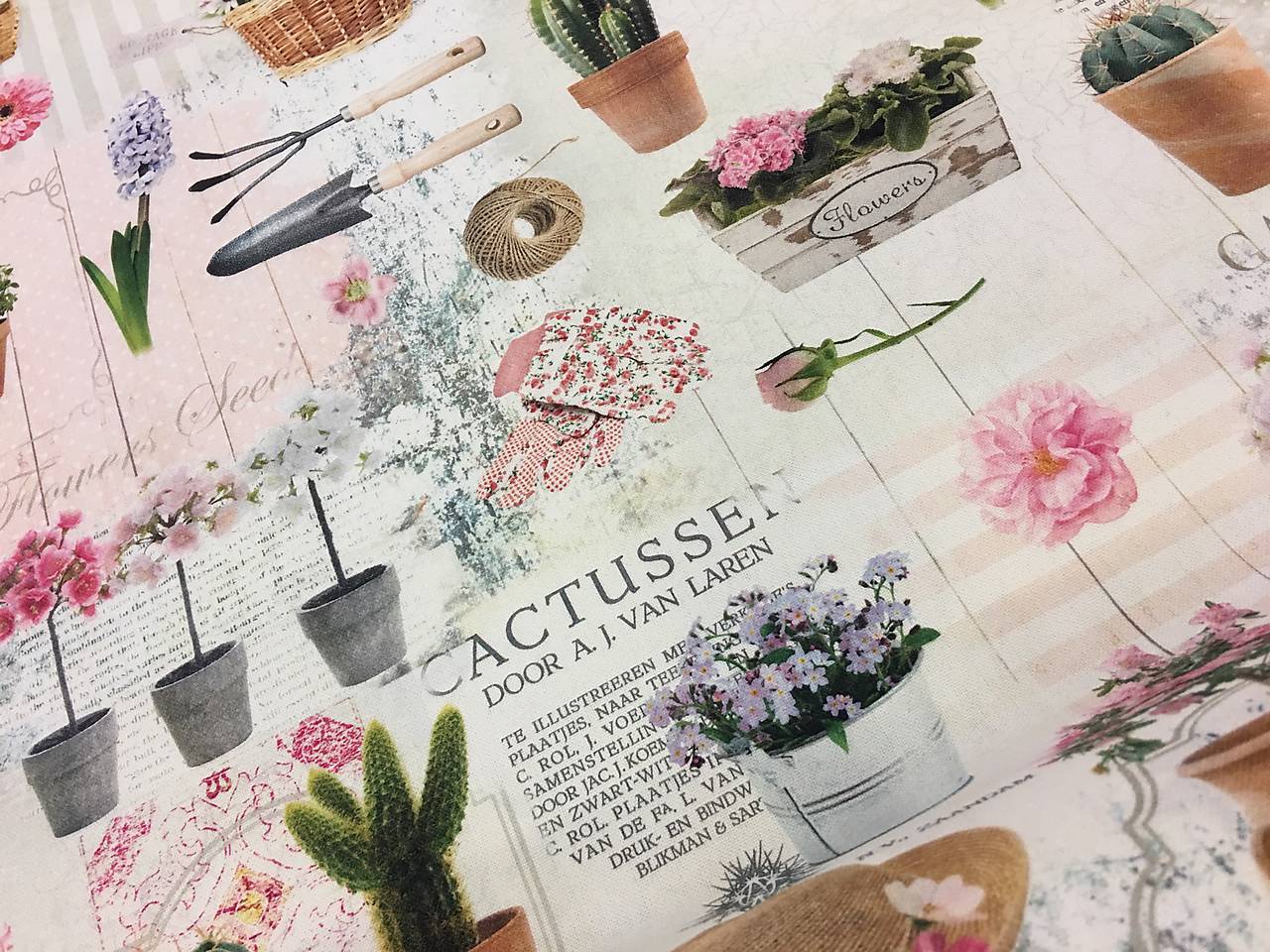 Bavlna dekor dovoz Taliansko -záhrada STOF 