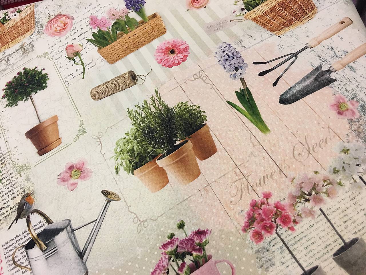 Bavlna dekor dovoz Taliansko -záhrada STOF 