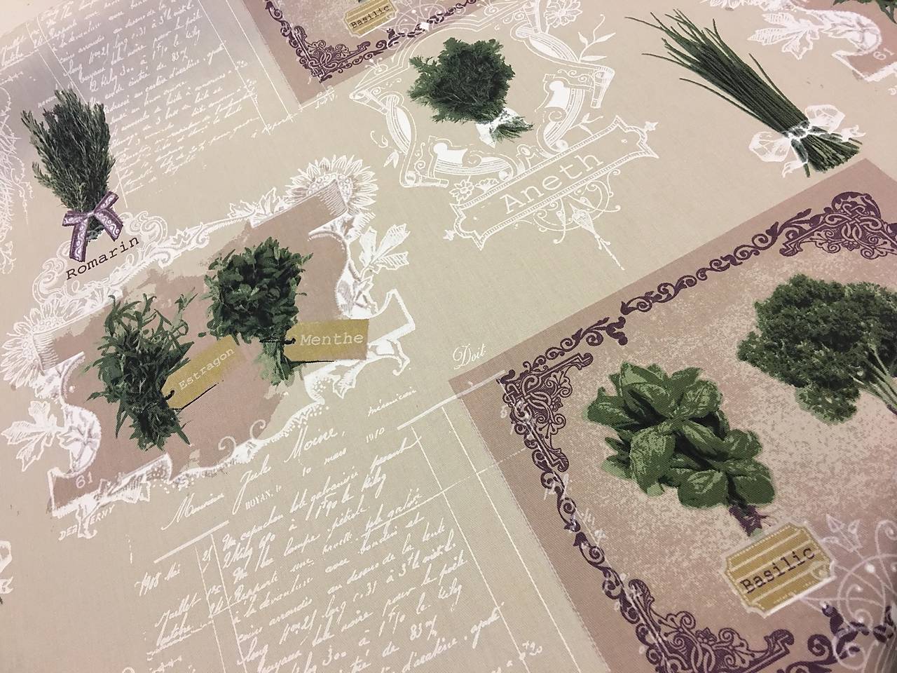 100% bavlna dekor bylinky dovoz Francuzko STOF