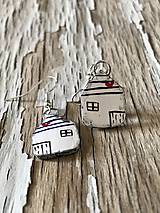 Náušnice - malé námornícke domčeky so ♥ - 9605165_