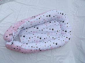 Detský textil - Hniezdo pre novorodencov ružová hviezdna galaxia - 9607033_