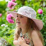 Detské čiapky - Letný klobúk sviatočná ružová - 9608913_