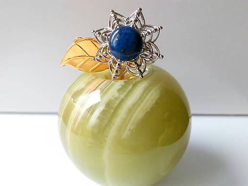Lapis lazuli prsteň rhodiovaný