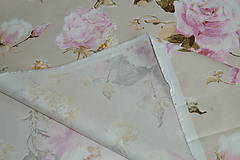 Textil - Látka Ruže na krémovej - 9615555_