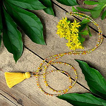 Náhrdelníky - Zľava 5,90, na 3,90€ Tropica náhrdelník-žltý strapček - 9614930_