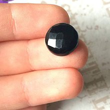 Minerály - Čierny ónyx brúsený kabošon kruh /12x4 mm - 9617822_