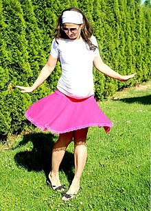 Tehotenské oblečenie - Tehotenská kolová sukňa - vel. XS-M - 299 farebných kombinácií - 9616598_