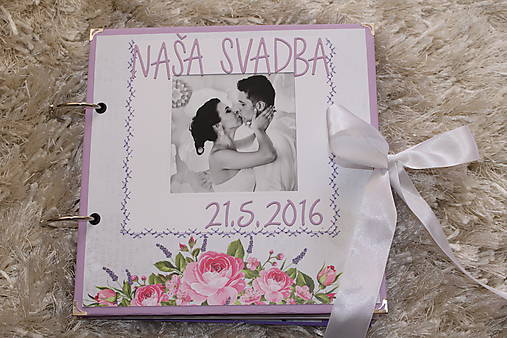 Papiernictvo - Svadobná fotokniha (Levanduľový) - 9620137_