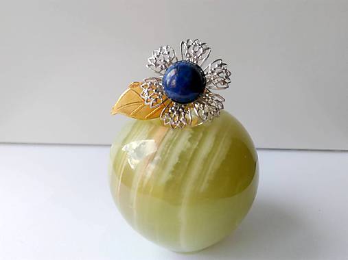 rhodiovaný prsteň lapis lazuli