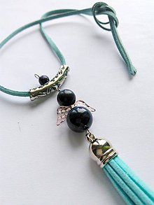 Náhrdelníky - ochranný anjelik - náhrdelník z lapis lazuli - 9619792_