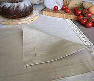 Úžitkový textil - Ľanový obrúsok a prestieranie (40x40 mint zelená - Zelená) - 9619159_