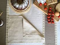 Úžitkový textil - Ľanový obrúsok a prestieranie (40x40 mint zelená - Zelená) - 9619164_