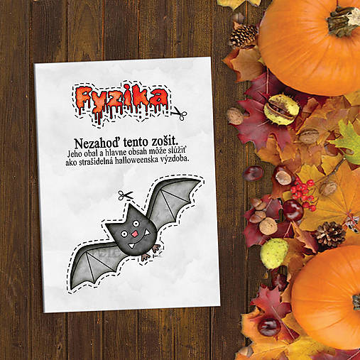 Halloweenska výzdoba - vtipný zápisník (netopier)