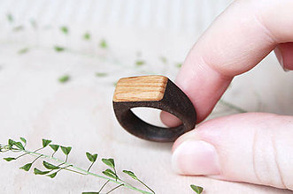 Prstene - Drevený prsteň Orech&Buk /pánsky/ - 9621885_
