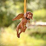 Dekorácie - Maďarská vyžla - figúrka psa podľa fotografie (anjel) - 9622439_