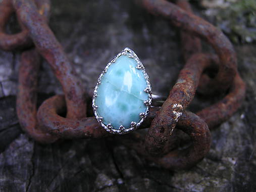 Strieborny prsteň Ag 925 Larimar