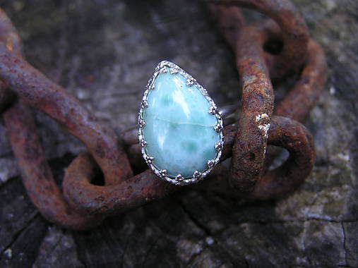 Strieborny prsteň Ag 925 Larimar
