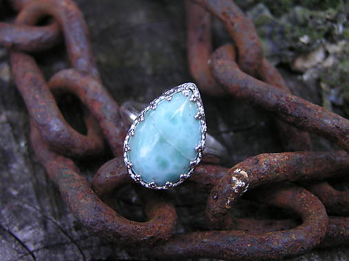 Strieborny prsteň Ag 925 Larimar