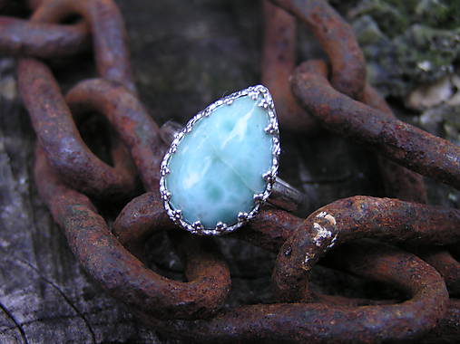Strieborny prsteň Ag 925 Larimar