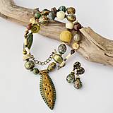 Sady šperkov - Náhrdelník a náušnice Afro green - 9620750_