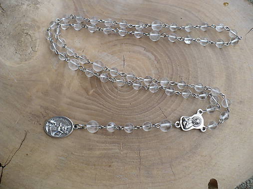 Náhrdelníky - desiatkový ruženec z Krištáľu - 9622698_