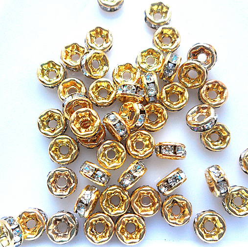 Šatónová rondelka-1ks (4mm-zlatá/crystal)
