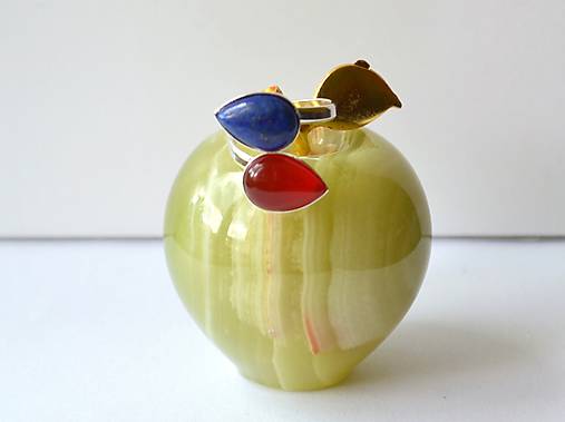 Lapis Lazuli  a Achát prsteň Ag 925/1000