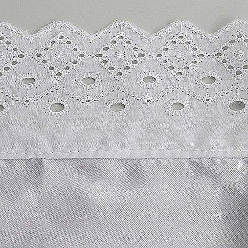 Saténová šatka na čepčenie 6,5 cm madeirová čipka