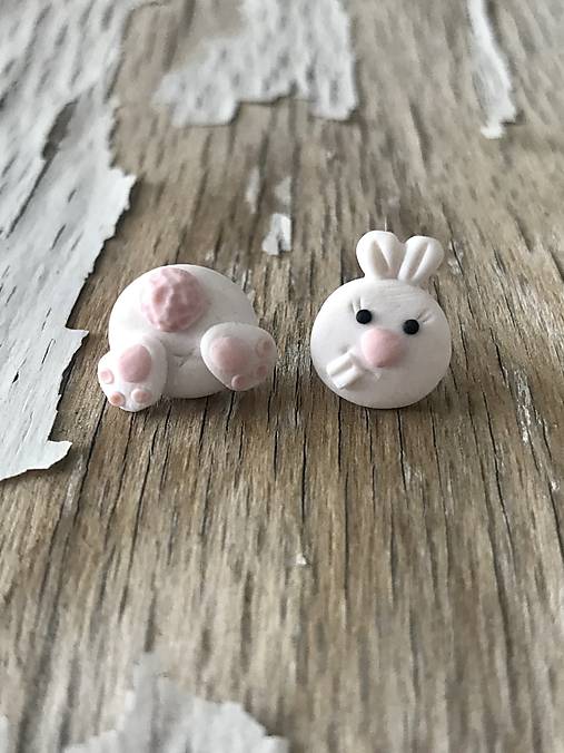 Náušnice - zajko - napichovačky (zajko s riťkou) - 9626143_