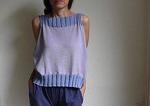 Topy, tričká, tielka - fialový bledomodrý top - 9624168_