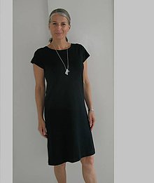 Šaty - Černé šaty s krátkým rukávem... - 9629521_