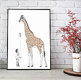 Grafika - Dieťa a Žirafa - obraz na odtlačky prstov - 9629264_