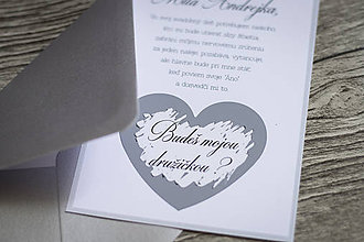 Papiernictvo - Pozvánka pre družičky "šedá" - 9627406_