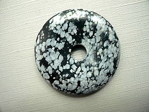 Minerály - Donut 30 mm - obsidián vločkový, č.20 - 9629636_