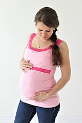 Oblečenie na dojčenie - 3v1 tielko pre tehotné, dojčiace, nedojčiace s čipkou - 76 faireb - 9630116_