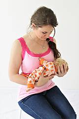 Oblečenie na dojčenie - 3v1 tielko pre tehotné, dojčiace, nedojčiace s čipkou - 76 faireb - 9630120_