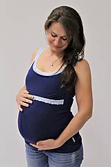 Oblečenie na dojčenie - 3v1 tielko pre tehotné, dojčiace, nedojčiace s čipkou - 76 faireb - 9630131_