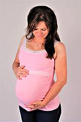 Oblečenie na dojčenie - 3v1 tielko pre tehotné, dojčiace, nedojčiace s čipkou - 76 faireb - 9630685_