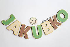 Tabuľky - JAKUBKO meno z drevených písmen pre chlapca - 9631802_