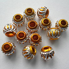 Korálky - Hliníková guľa-1ks (6mm-zlatá) - 9635856_