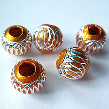 Korálky - Hliníková guľa-1ks (12mm-zlatá) - 9635902_