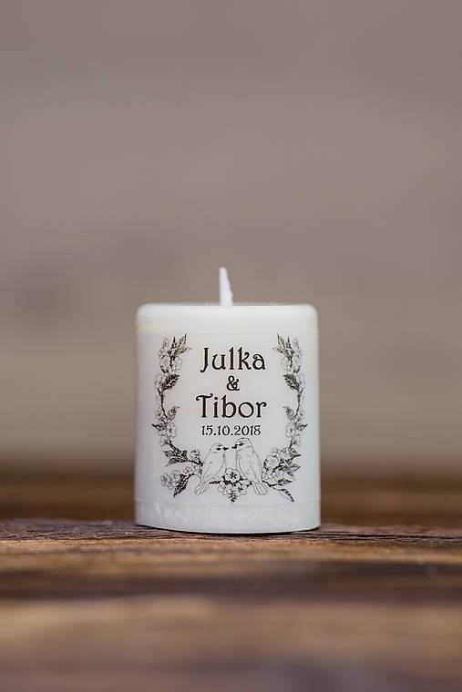 Menovka alebo darček pre svadobčanov - Sviečka - Vzor č.41