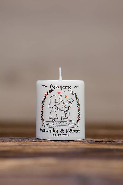Menovka alebo darček pre svadobčanov - Sviečka - Vzor č.9