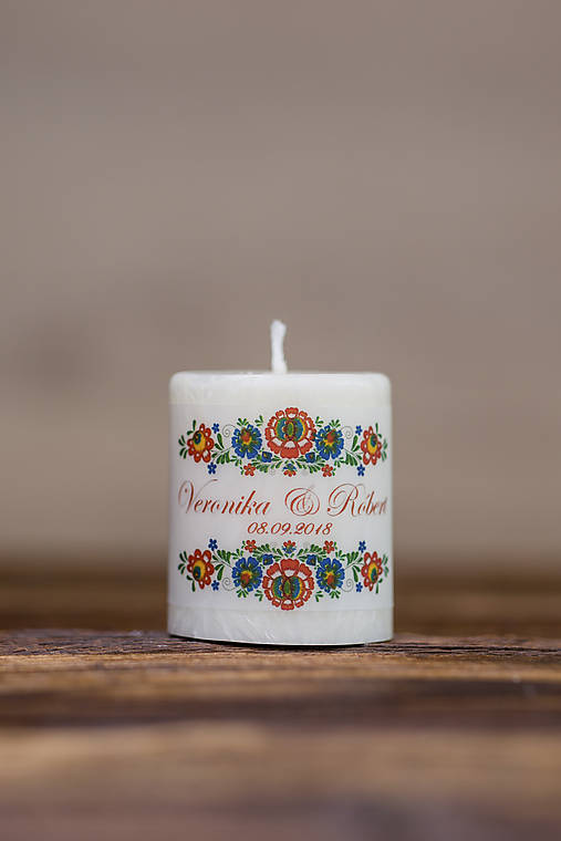 Menovka alebo darček pre svadobčanov - Sviečka - Vzor č.16