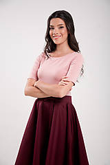 Topy, tričká, tielka - Bambusovy top staroružový krátky rukáv  - 9634797_