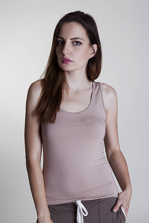 Topy, tričká, tielka - Tričko cappuccino - 9637116_