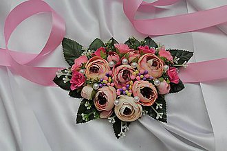Náhrdelníky - Kvetinový náhrdelník pivónie ružové - 9638875_