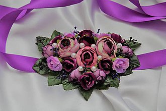 Náhrdelníky - Kvetinový náhrdelník fialový - 9638929_